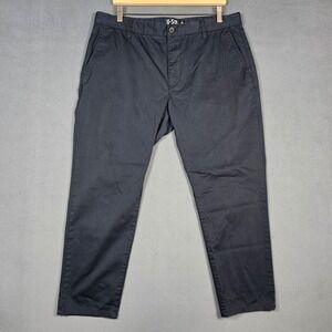 Under 5'10 Pants Mens 36x26 Black Premium Cotton Chino Stretch Casual Straight